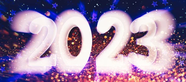 New Year 2023 Blurred Lights Background — Foto Stock