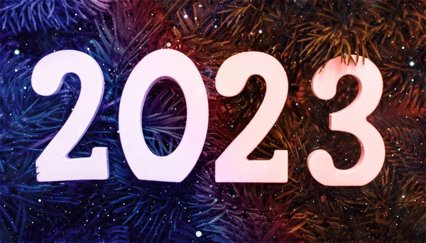 2023 Новый Год Празднование Размытые Огни Заднем Плане — стоковое фото