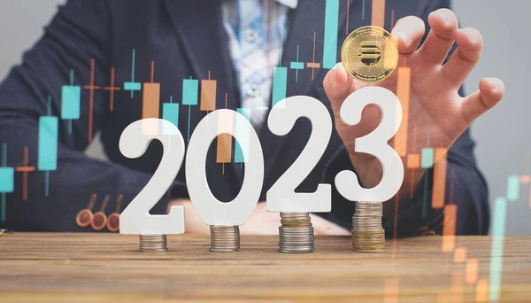 Businessman Wants Invest Ethereum 2023 Increase Earnings Cryptocurrency — Stock Photo, Image
