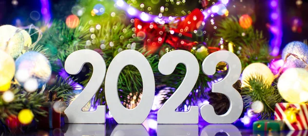Новогодняя Ночь 2023 Празднование Фона Новым 2023 Годом — стоковое фото