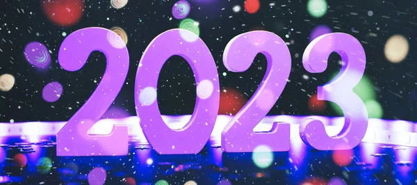 New Year 2023 Blurred Lights Background — ストック写真