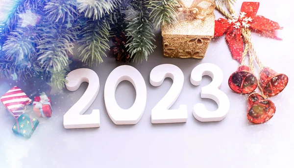 Веселого Різдва Щасливого Нового Року Banner Happy New Year 2023 — стокове фото