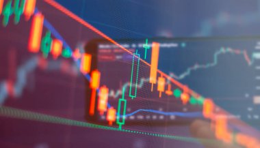 Market Analizi de dahil. Grafikler, diyagramlar, finansal rakamlar. Forex çizelgesi.