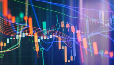 Borsa veya iş piyasası analizi kavramı. İş finans veya borsa geçmişi.