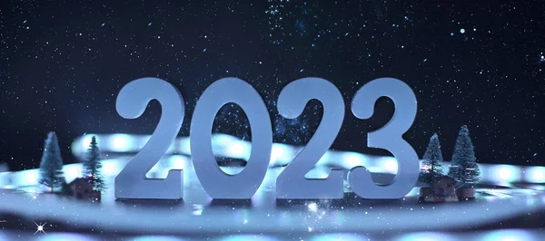 New Year 2023 Blurred Lights Background —  Fotos de Stock