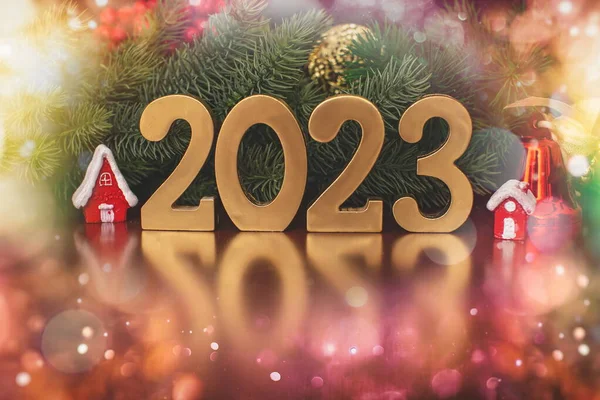 2023 Neujahr Hintergrund Saisonale Verpackungen Und Neujahrsattribute — Stockfoto