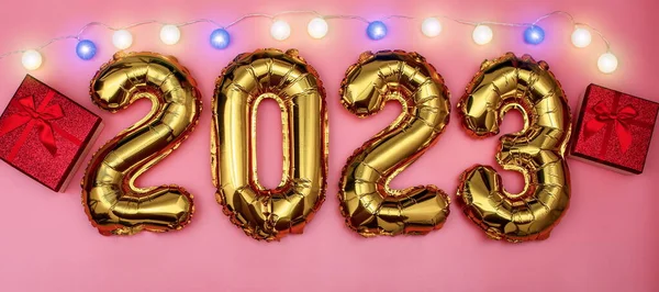 Frohes Neues Jahr 2023 Feier Folienballons Mit Der Ziffer 2023 — Stockfoto