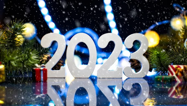 New Year Eve 2023 Celebration Background Happy New Year 2023 Stockbild