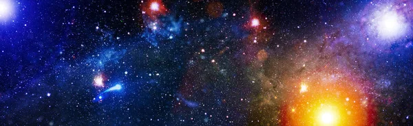 Estrellas Galaxia Panorama Universo Lleno Estrellas Nebulosas Galaxias Elementos Esta — Foto de Stock