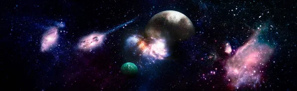 Stars Galaxy Panorama Universe Filled Stars Nebula Galaxy Elements Image — Stock Photo, Image