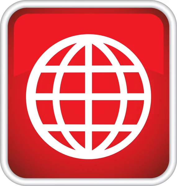 The red icon with globe. — Stock Vector