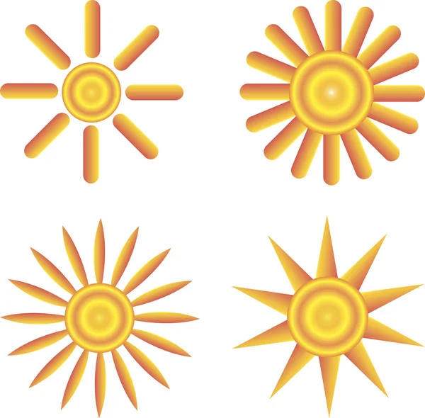 El icono del sol. Símbolo . — Vector de stock