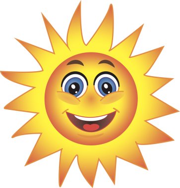 Güneş, smiley. sembol.