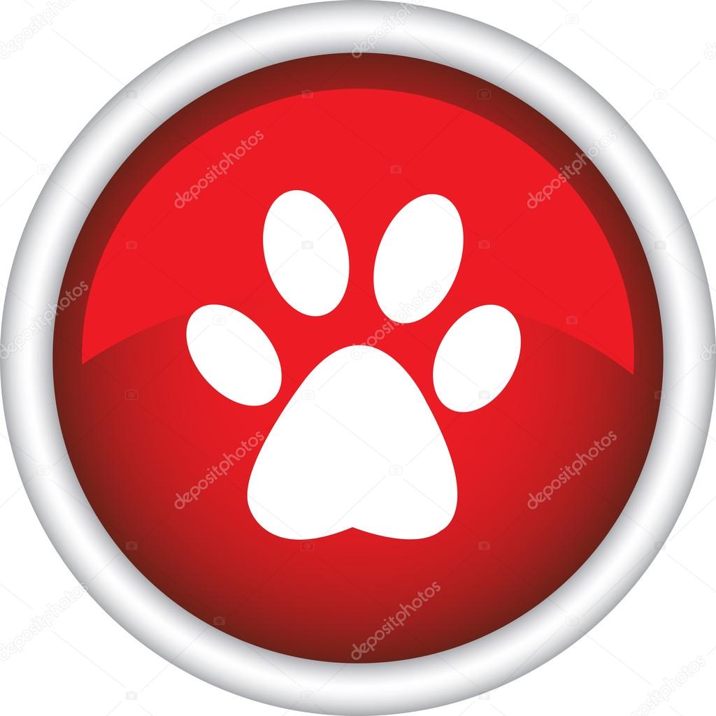 Stock Image - red icon with the image of an animal trail