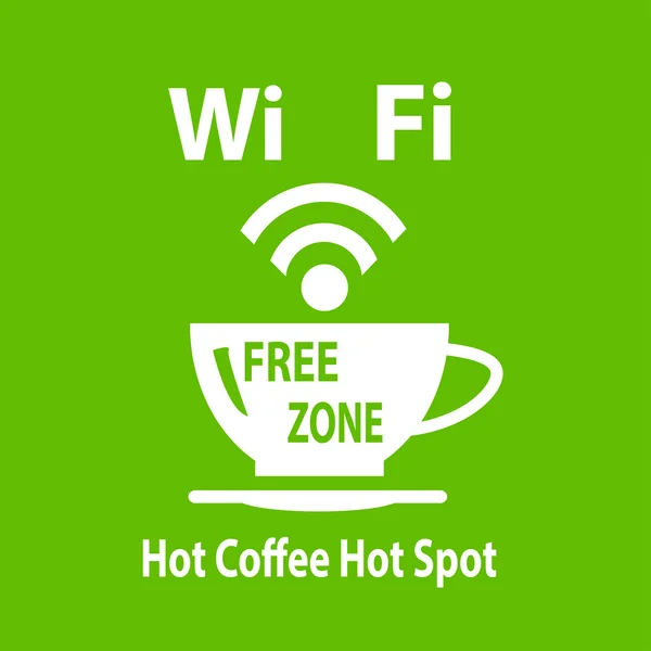 Poster verde vettoriale internet cafe — Vettoriale Stock
