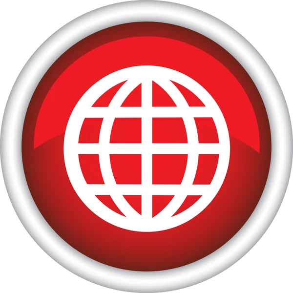 The red icon with globe. — Stock Vector