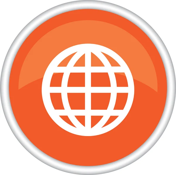 Globo icono naranja . — Vector de stock