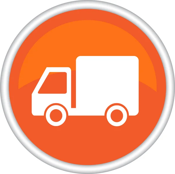 Okrągła ikona z ciężarówką — Wektor stockowy