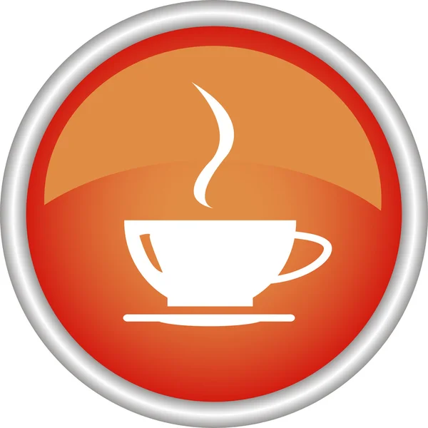 Round icon with a cup of coffee — Stock Vector