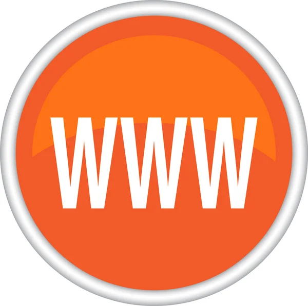 Ícone redondo, WWW, símbolo — Vetor de Stock