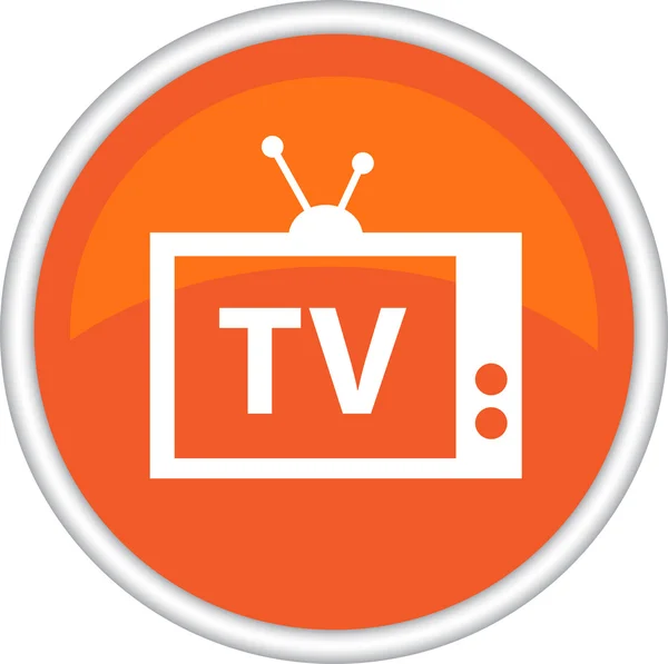 Tv görüntüsü ile yuvarlak simge — Stok Vektör
