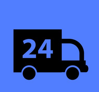 24 saat teslimat kamyonu simgesi