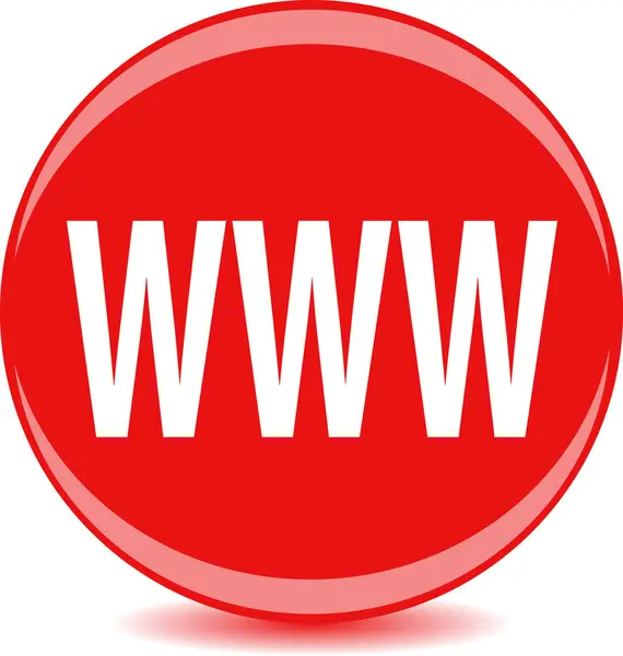 Round sign dengan kata WWW - Stok Vektor
