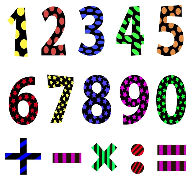 Vector set of numbers. — Stock Vector