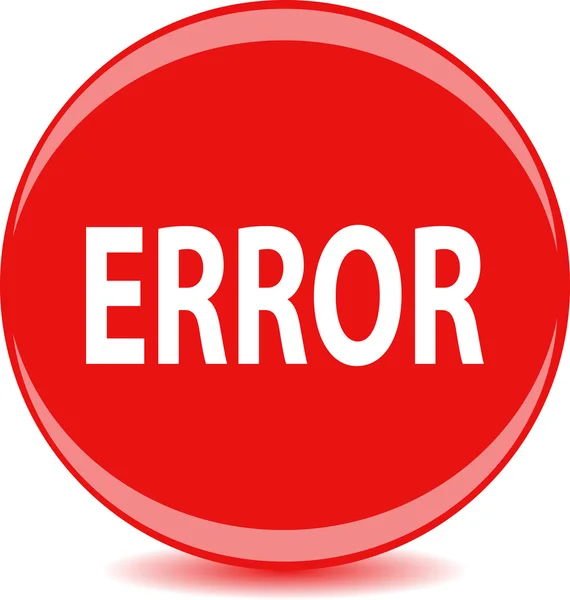 Signo redondo rojo con la palabra ERROR — Vector de stock
