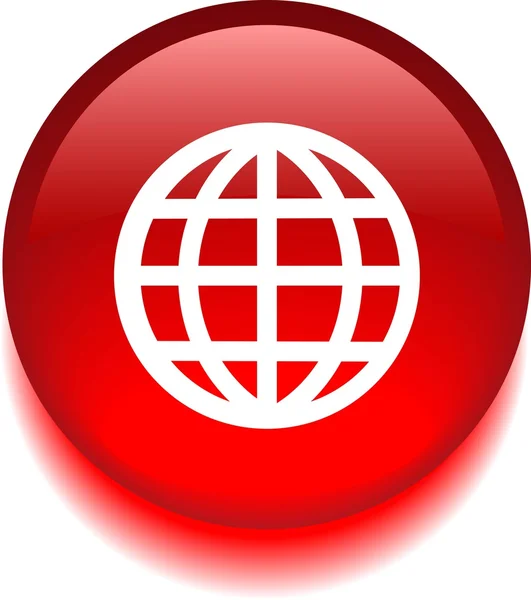 Red vector icon globe. — Stock Vector