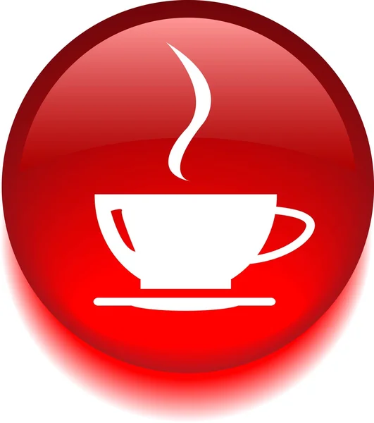 Kerek ikon, egy csésze kávé — Stock Vector