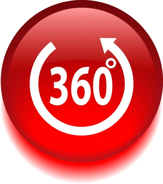 Vector red icon that says 360 degrees — Stock Vector