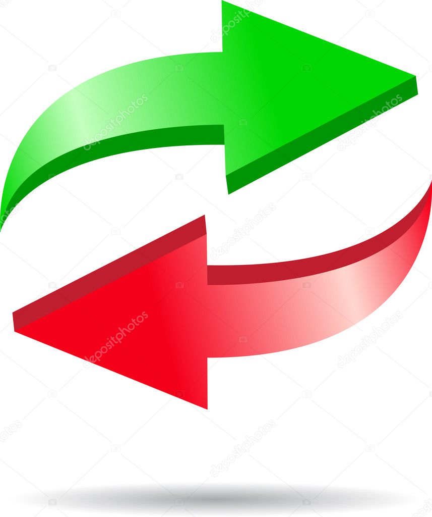 Stock Image - two bright arrows