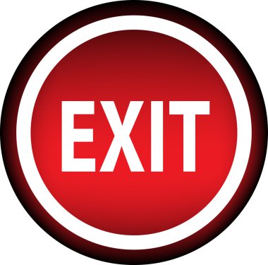 Kırmızı vektör simgenin etiketi - çıkış