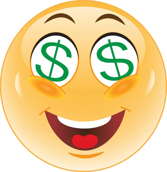 Argent smiley dollar — Image vectorielle