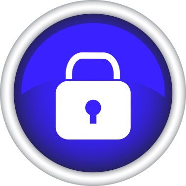 asma kilit işaretiyle vektör yuvarlak