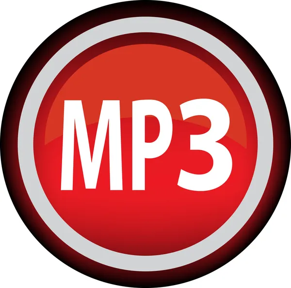 Okrągły wektor ikona jako mp3 — Wektor stockowy
