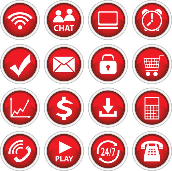 Round red vector icons — Stock Vector