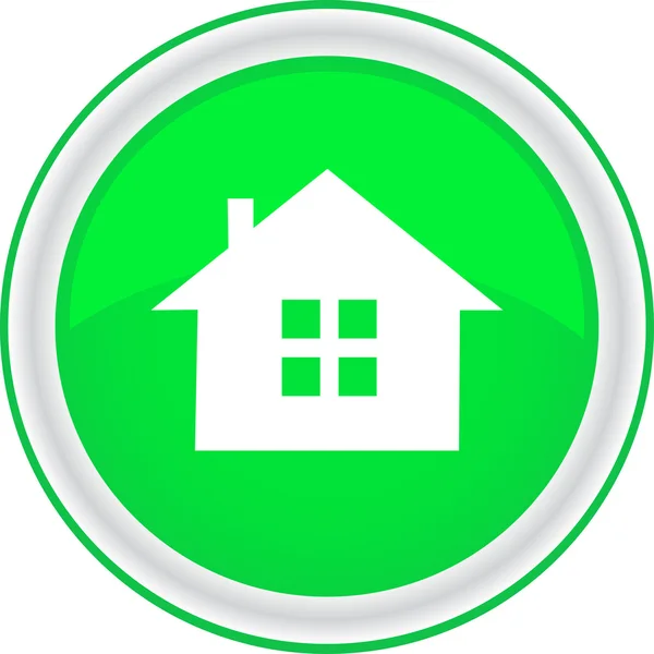 Botón vectorial redondo con la imagen de la casa — Vector de stock
