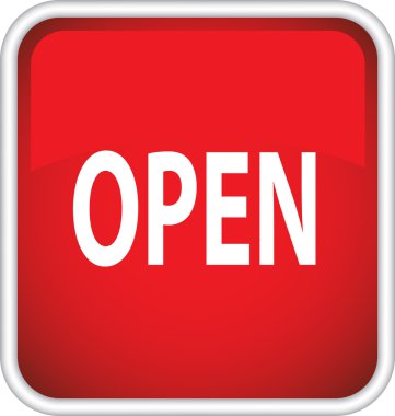 vektör düğmesi açık kelime ile