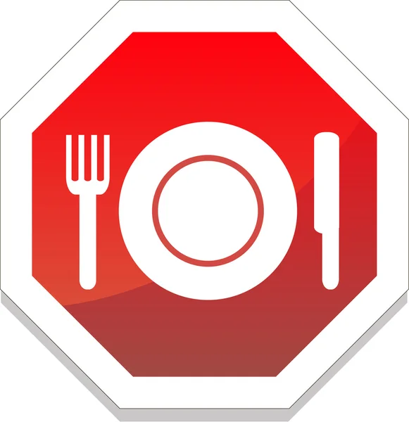 Restauracja symbol płyty, widelec, nóż — Wektor stockowy