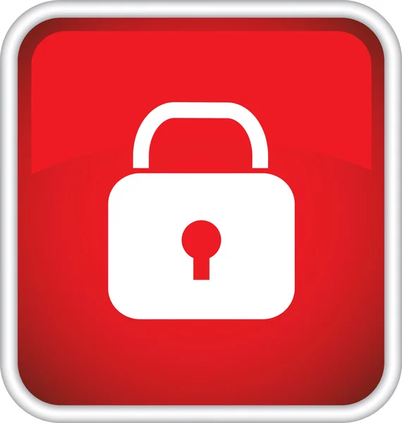 Red vector sign with a padlock — Stock Vector