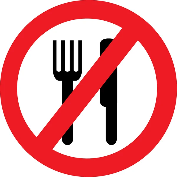 Žádné jídlo znamení — Stockový vektor