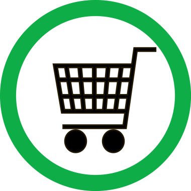 vektör yeşil işareti resmi olan bir sepet