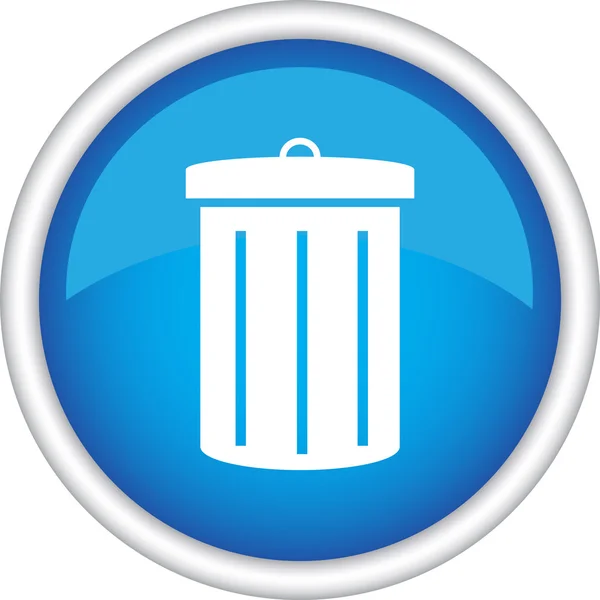 Round button with a trash can — Stock Vector