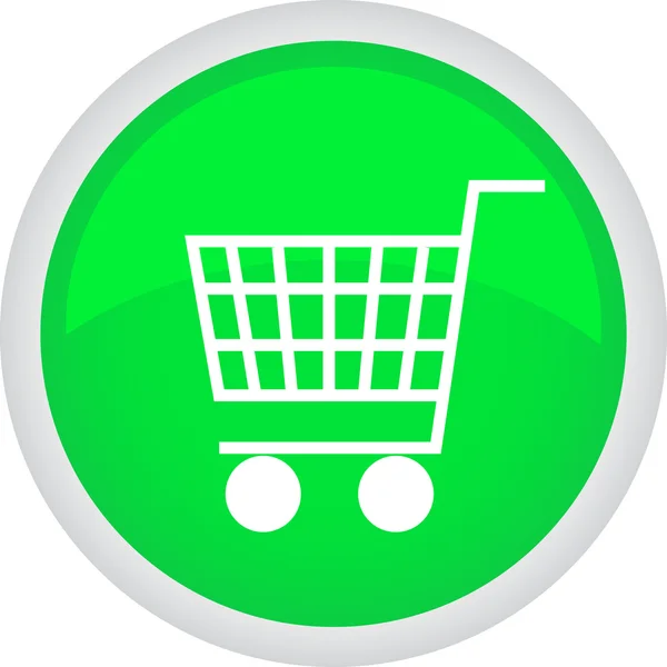 Green round icon basket — Stock Vector