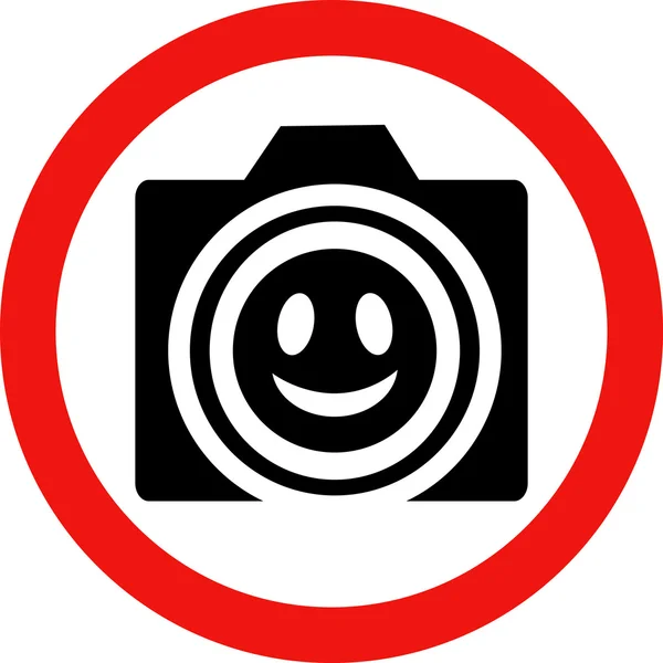 Round sign with a camera — Stock Vector