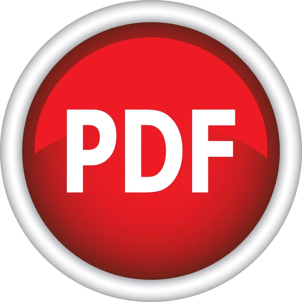 Pdf botão vermelho — Vetor de Stock