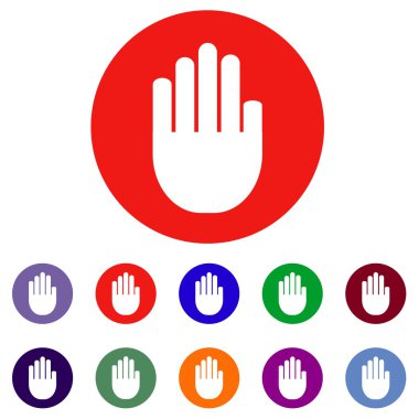 yuvarlak eller resmeden vektör simgeler