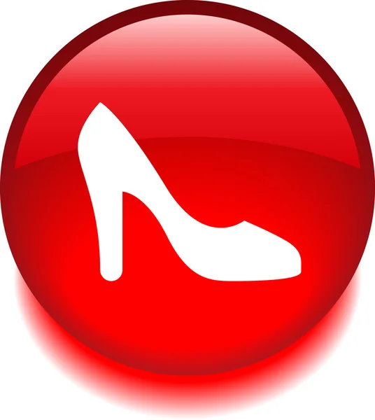 Tasto vettoriale rotondo con scarpe da donna — Vettoriale Stock